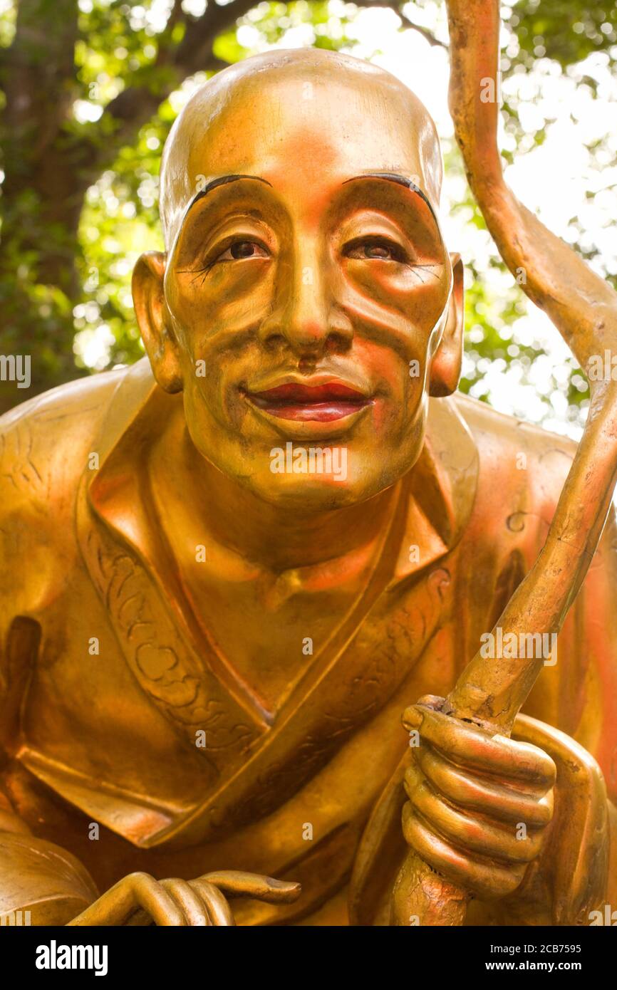 Sha Tin, Hongkong, China - Statue am 10.000 Buddhas Tempel. Stockfoto