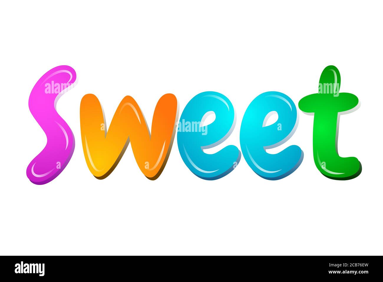 Süß in Cartoon bunte Buchstaben Banner für Kinder Stockfoto