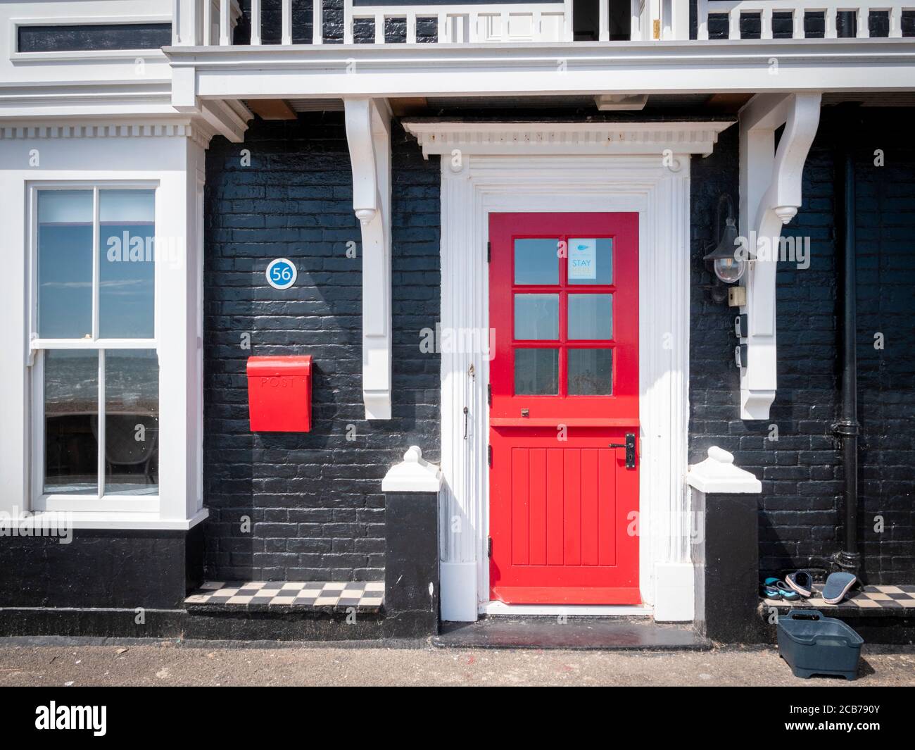 Bunt bemalte Häuser in Aldeburgh Suffolk UK Stockfoto