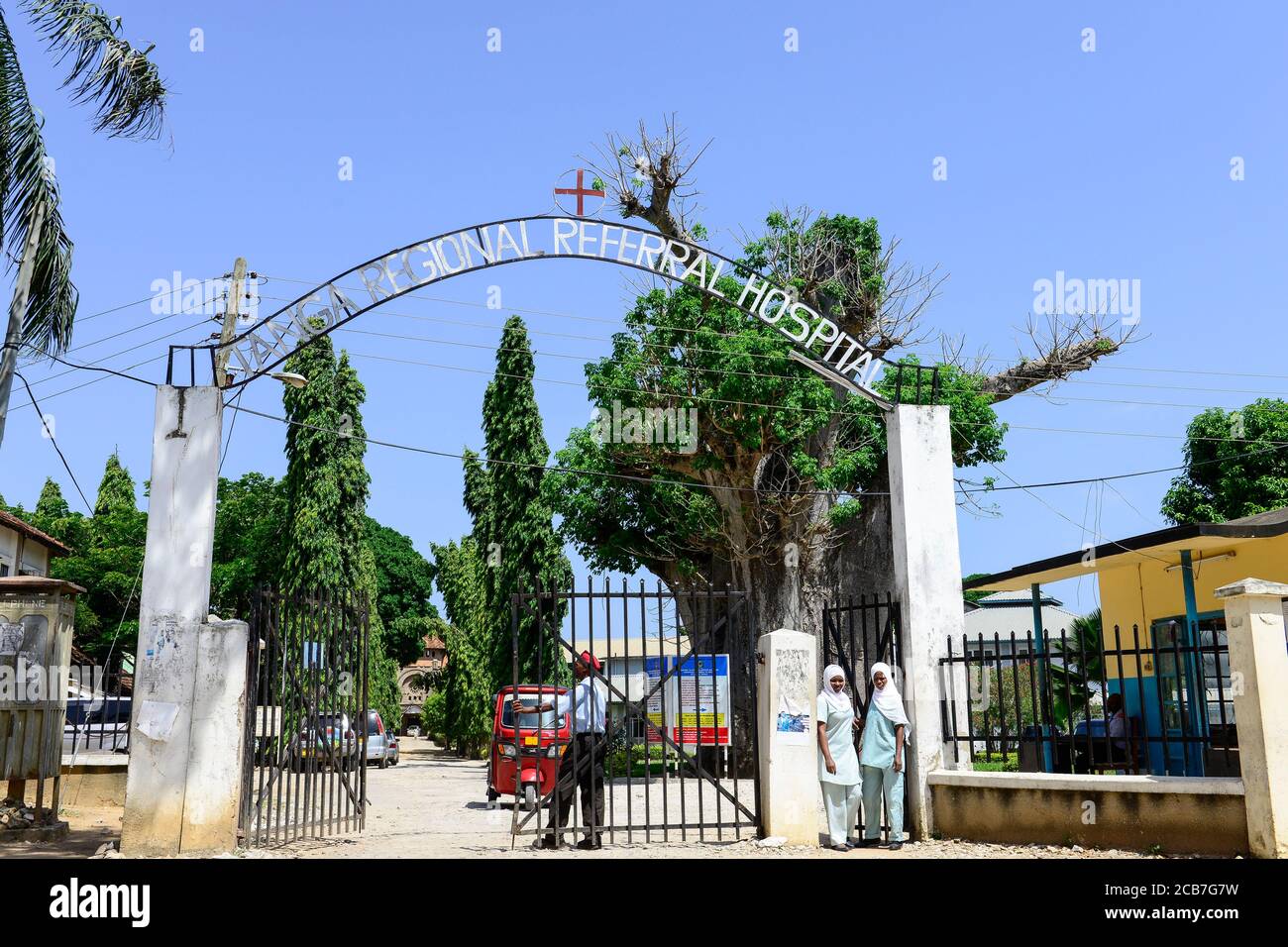 TANSANIA Tanga, Krankenhaus, erbaut 1901 von den Deutschen während der Kolonialzeit Deutsch Ostafrika, das erste Krankenhaus in Ostafrika / TANSANIA Tanga, Tanga Krankenhaus Stockfoto