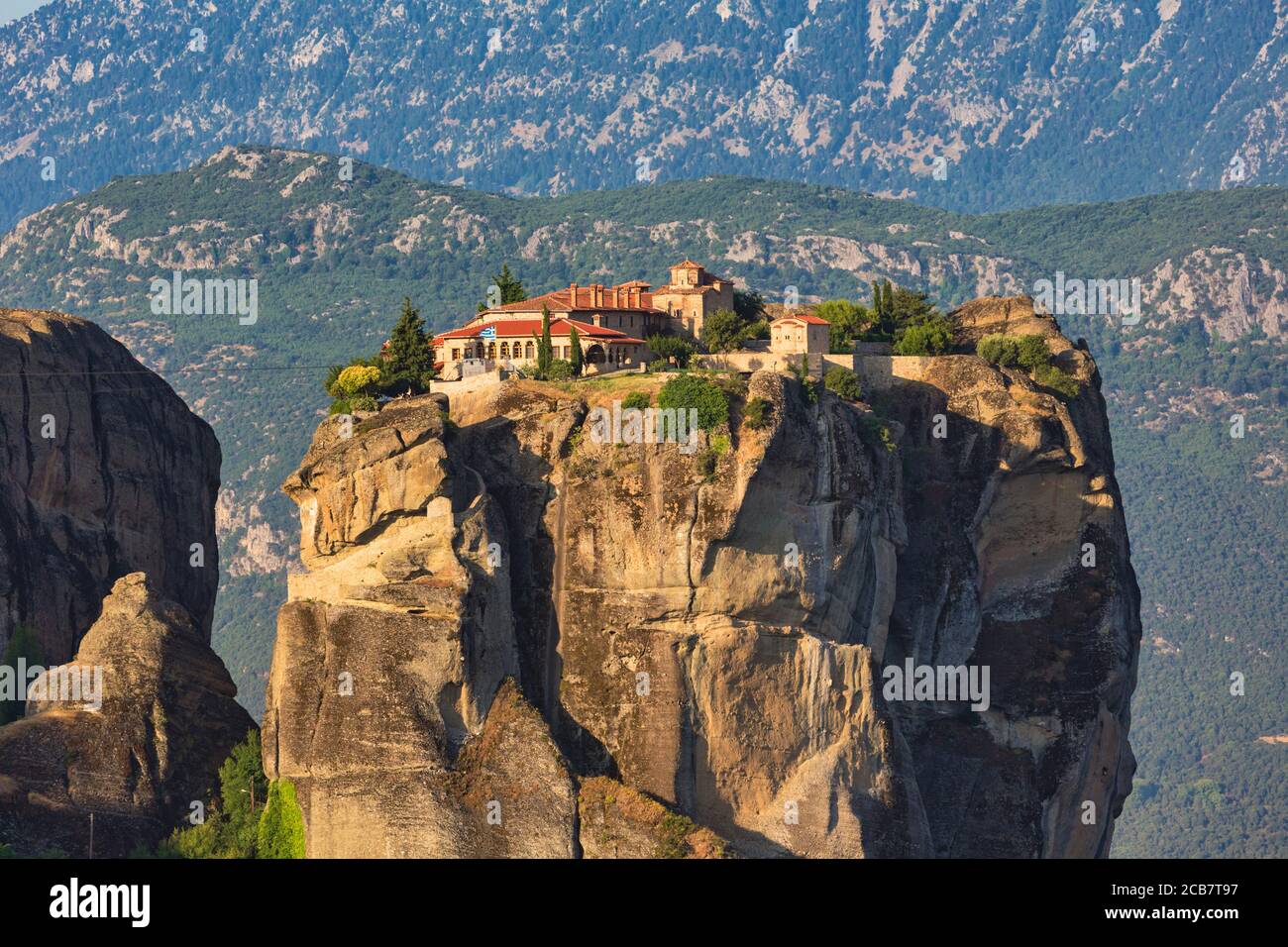 Meteora, Thessalien, Griechenland. Das Östliche Orthodoxe Kloster Der Heiligen Dreifaltigkeit. (Auf Griechisch, Agia Triada oder Ayías Triádhos oder Ayia Triada). Es wird gedacht tha Stockfoto