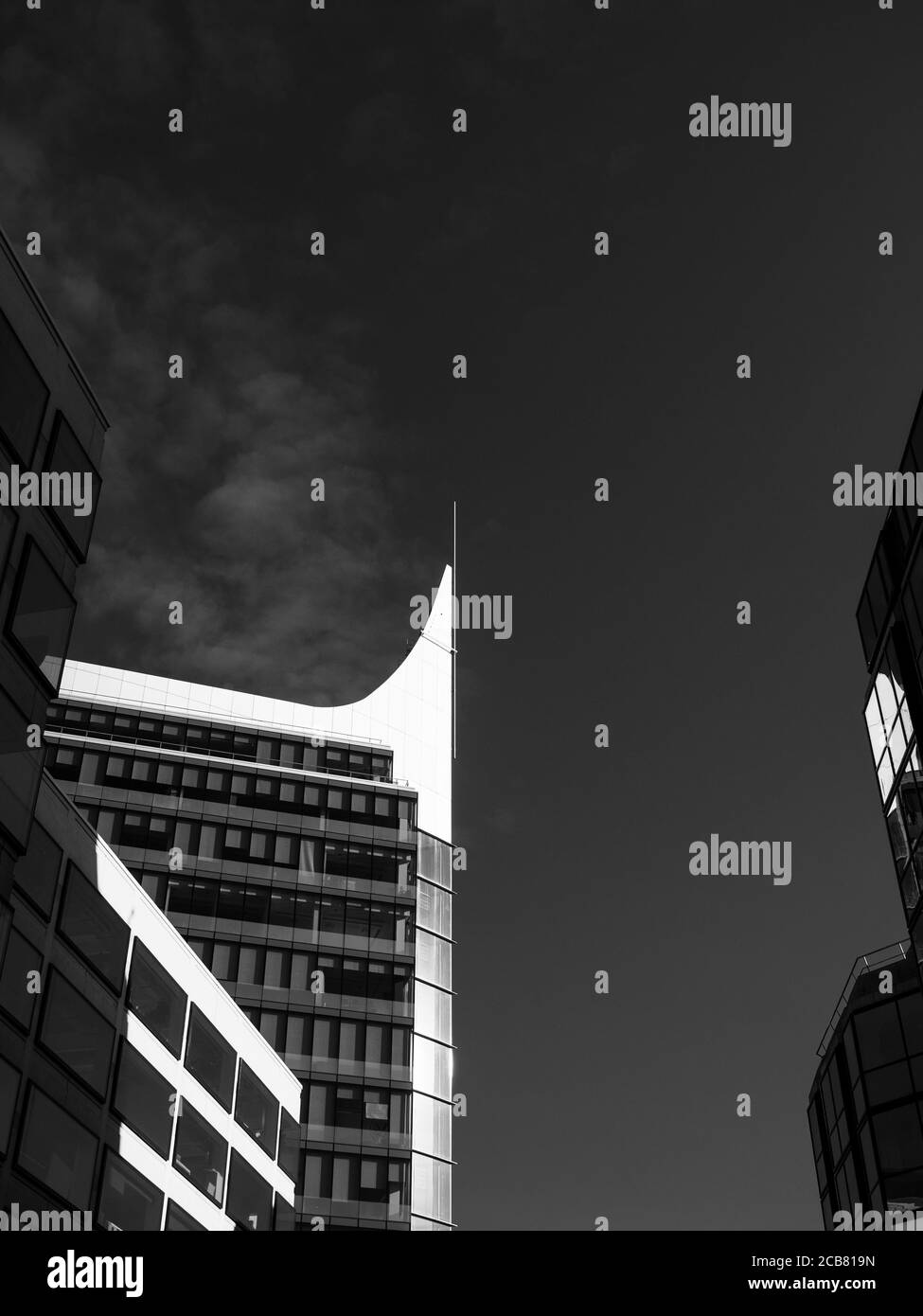 The Blade, Black and White Landscape, Skyscraper, Reading, Berkshire, England, Großbritannien, GB. Stockfoto