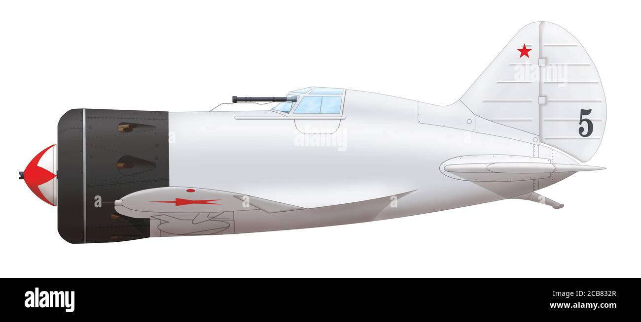 Polikarpov I-16 Typ 5 der sowjetischen Luftstreitkräfte während der Schlacht am Khasan-See, Sommer 1938 Stockfoto