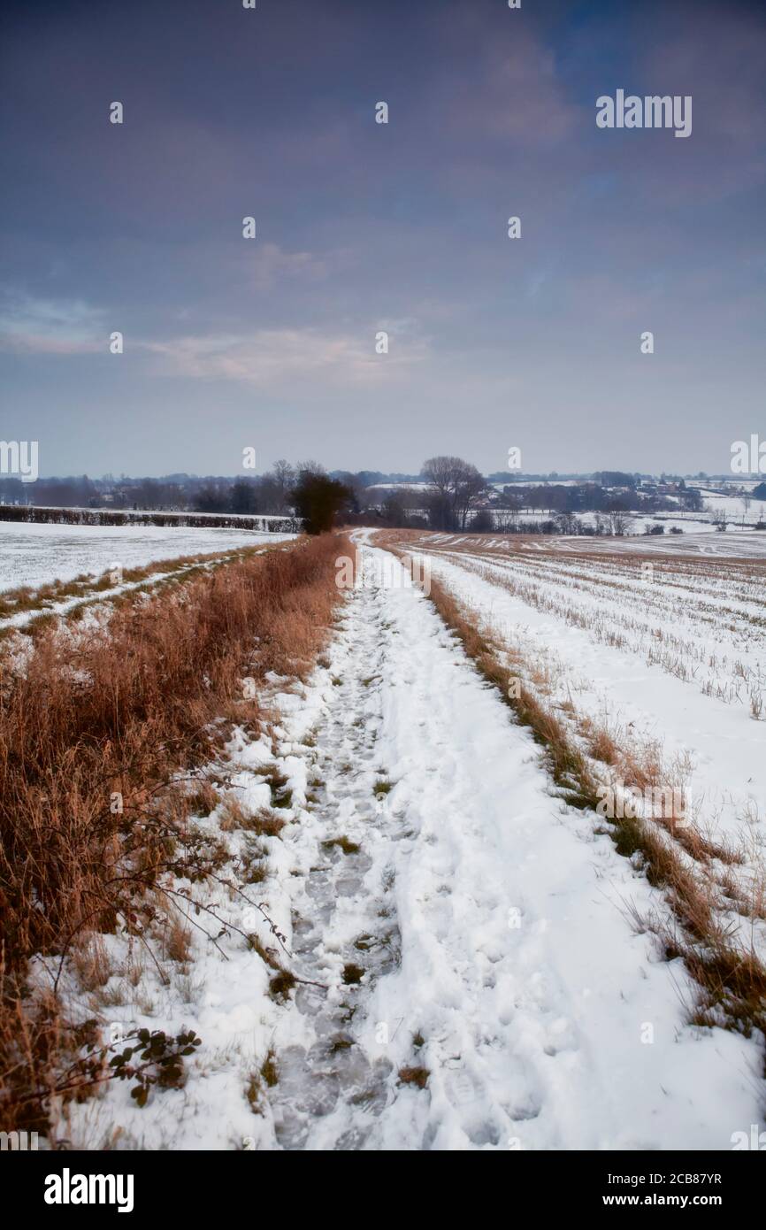 Fußspuren im schnee auf dem weg -Fotos und -Bildmaterial in hoher ...