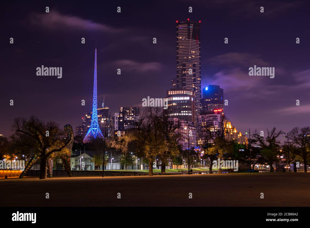 Nachtfotografie Szene aus Melbourne, Australien 2018 Stockfoto