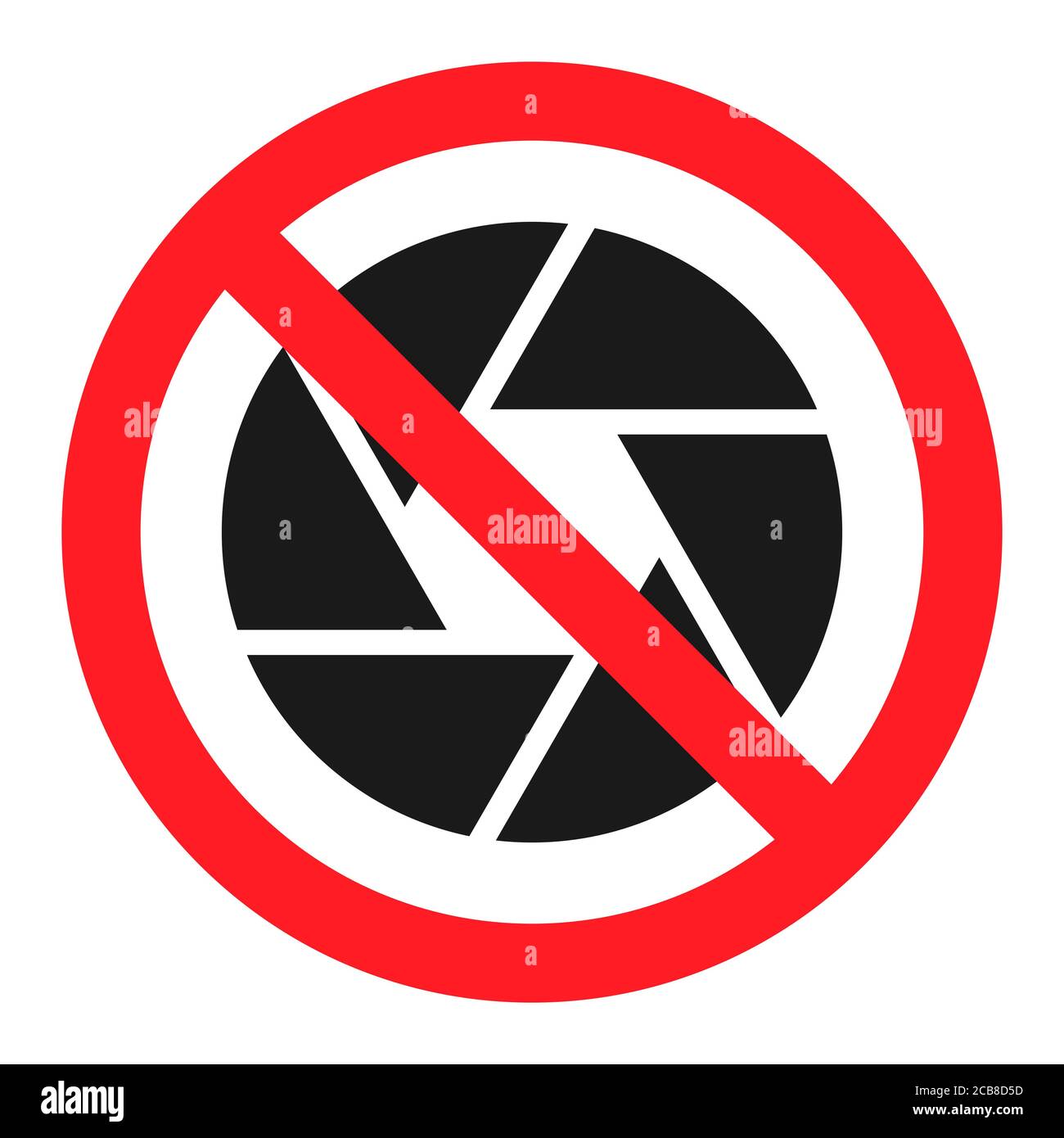 Keine Aufnahme von Fotos verboten Zeichen Kamera Einschränkung Bereich Symbol Illustration vektor Stock Vektor
