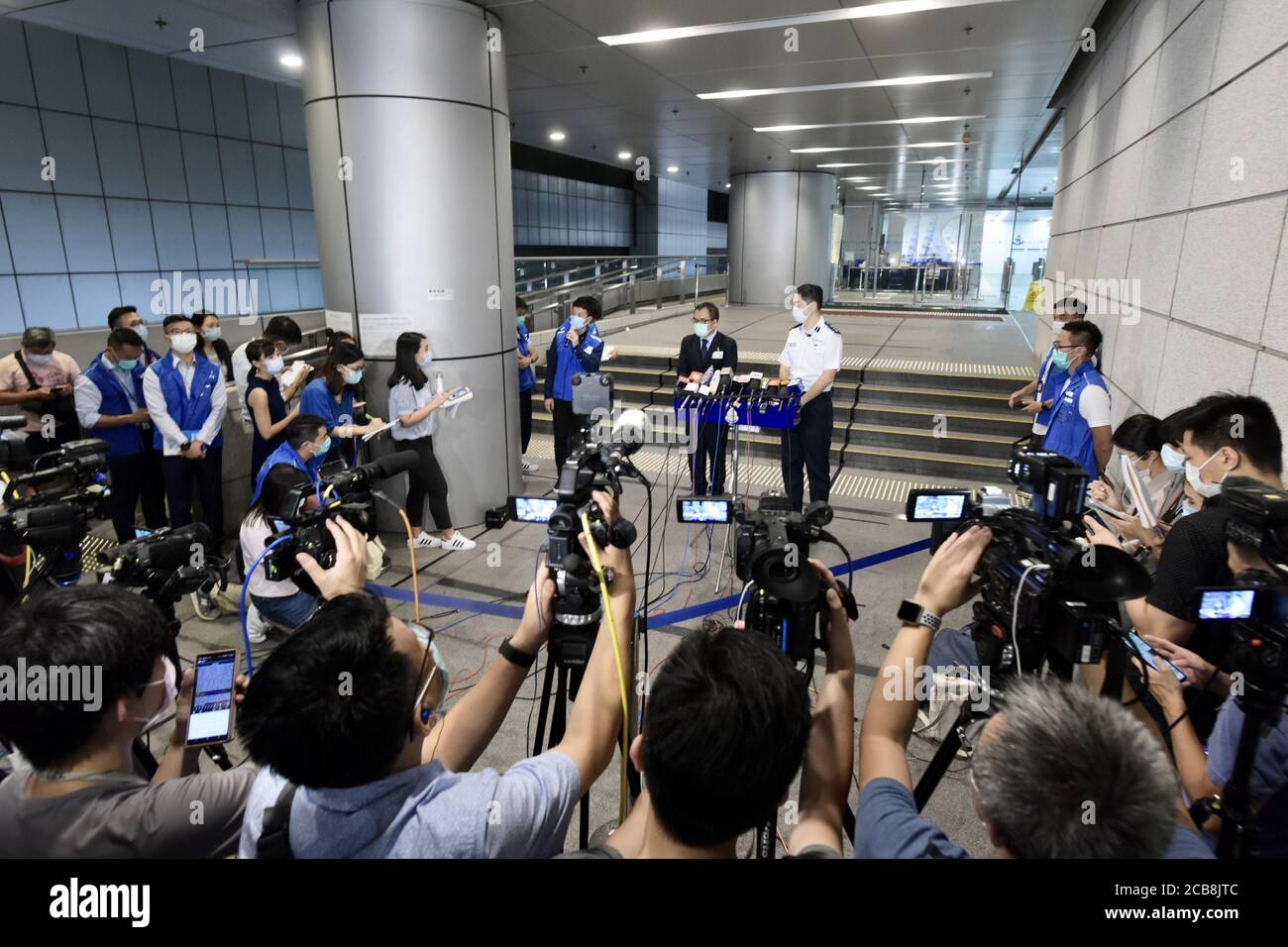 Hongkong, China. August 2020. Die Hongkonger Polizei verhaftete am 10. August 2020 in Hongkong, China, 10 Personen gemäß dem Hongkonger Sicherheitsgesetz. (Foto von Top Photo/Sipa USA) Quelle: SIPA USA/Alamy Live News Stockfoto