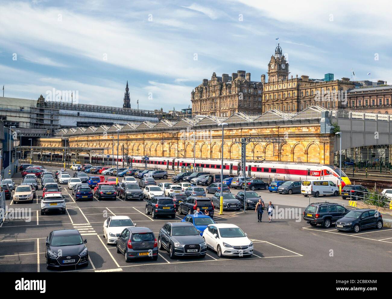 New Street Car Park neben Waverley Station, Edinburgh, Schottland, Großbritannien. Stockfoto