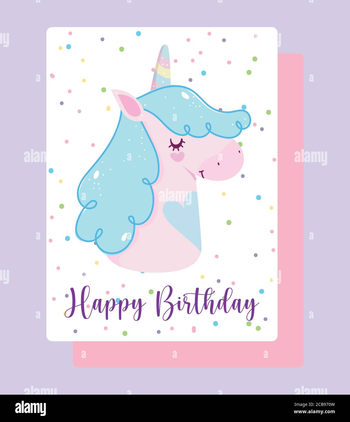 Alles gute zum Geburtstag Einhorn Cartoon Regenbogen Horn gepunktete