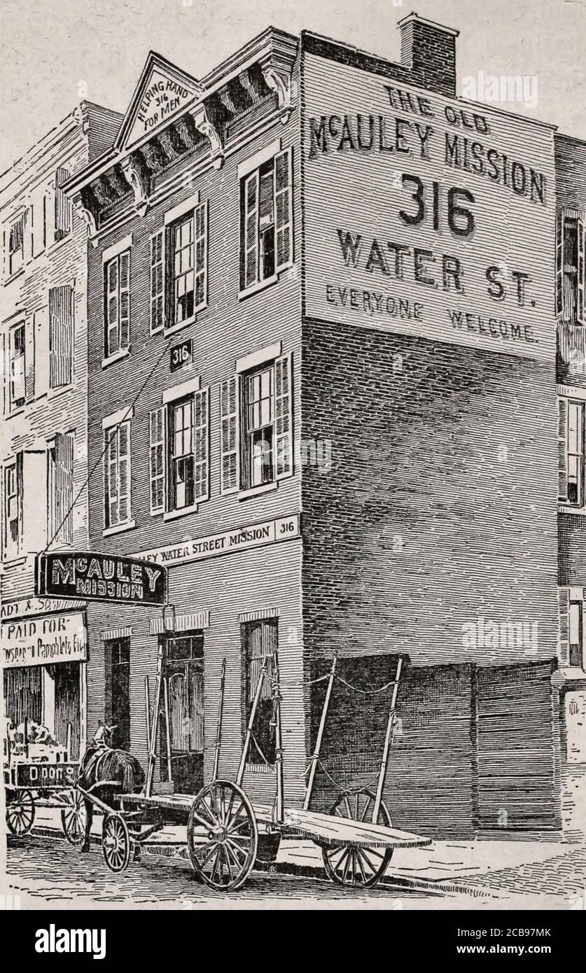 Die Water Street Mission in New York City, um 1890 Stockfoto
