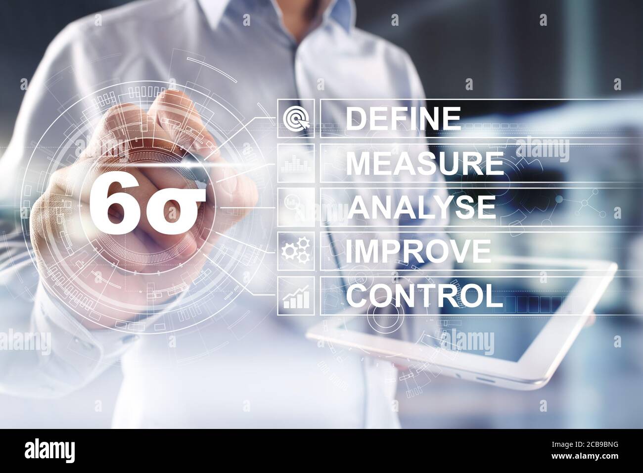 Six Sigma - eine Reihe von Techniken und Tools zur Prozessverbesserung Stockfoto