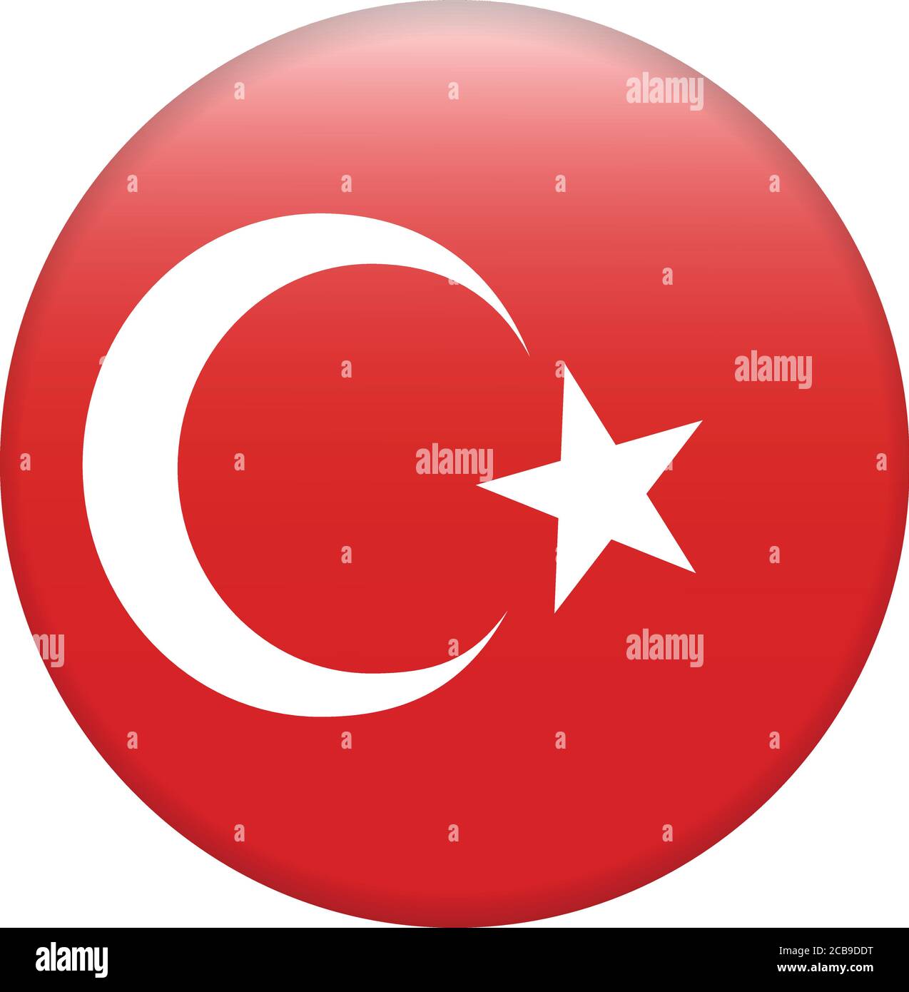 Vektor-Flag-Button-Serie - Türkei Stock Vektor