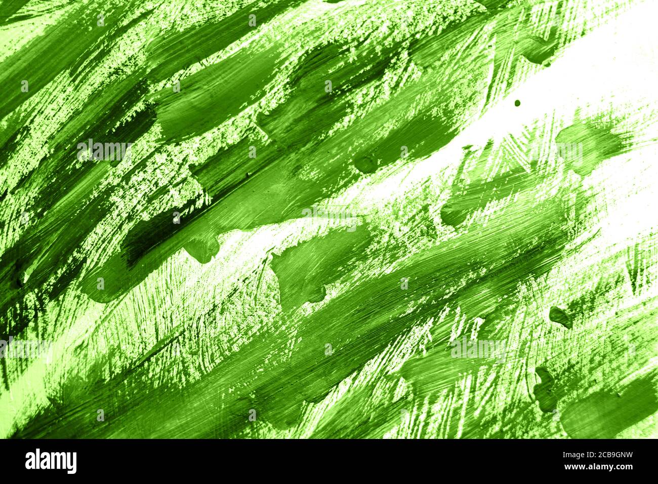 Abstrakte Gouache Malerei grüne Farbe. Stockfoto