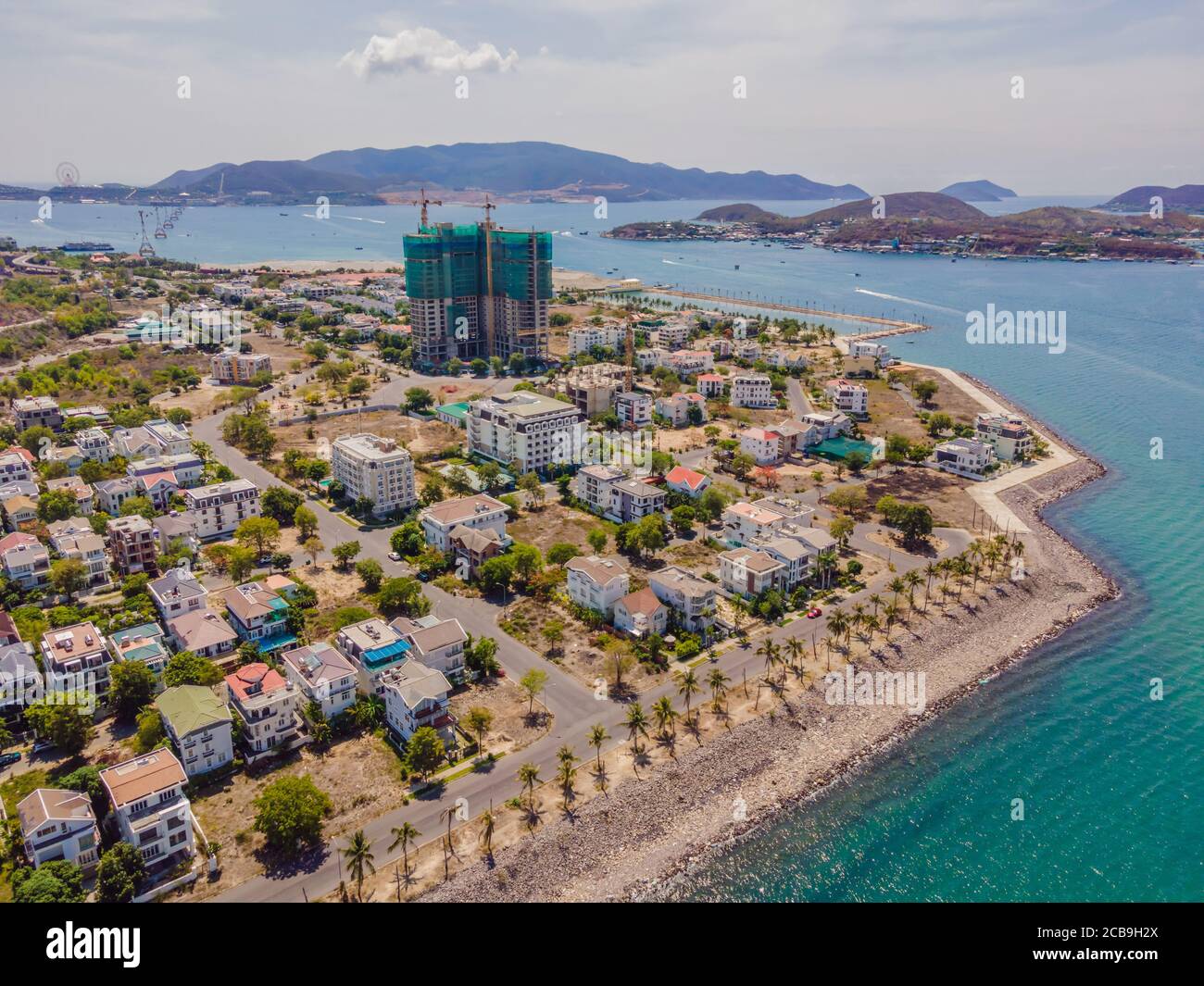 Arieal Fotografie von Dächern Vorstadt hohe Dichte Architektur Vietnam Stockfoto