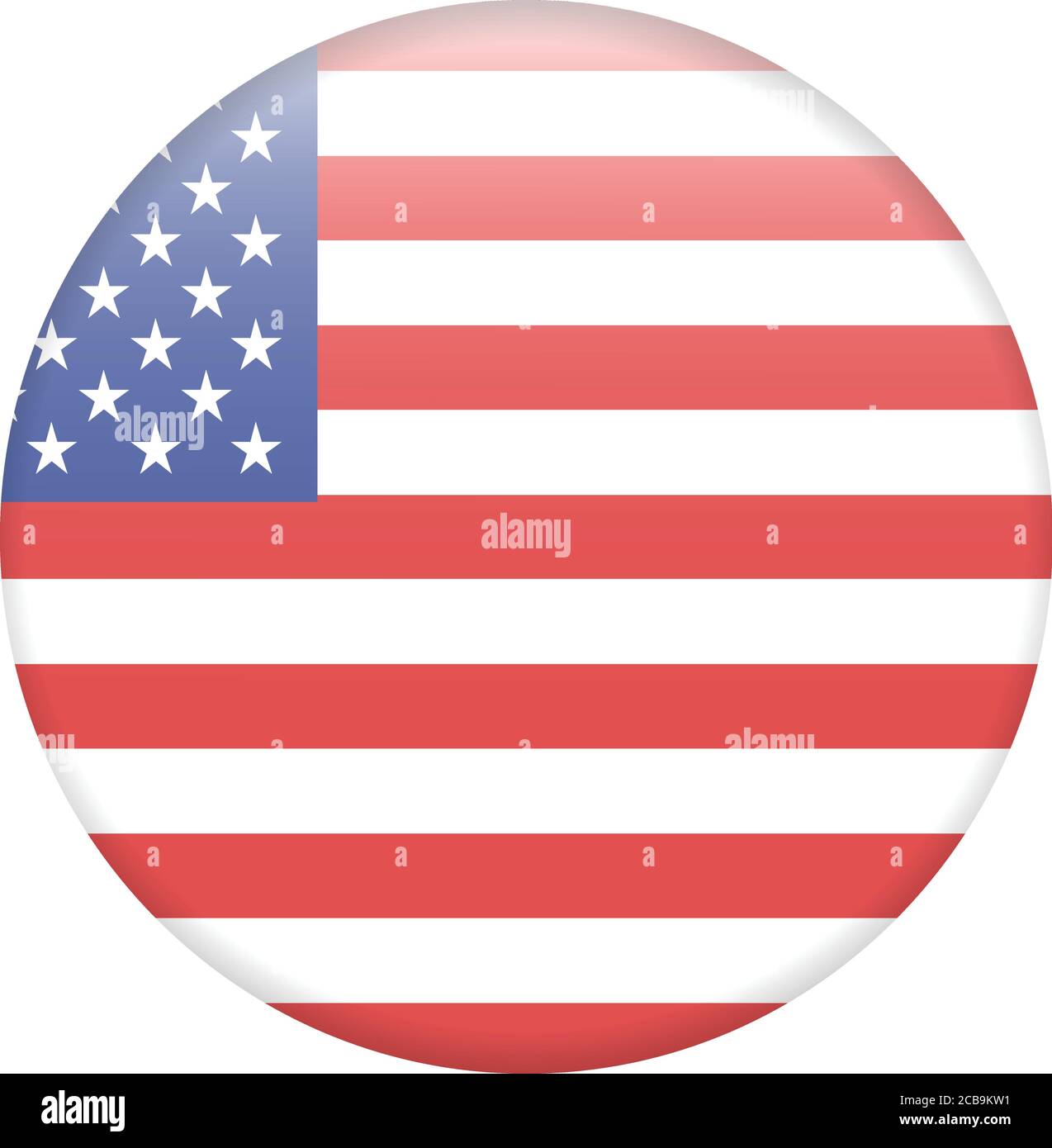 Vektor - USA Flagge glänzend Knopf Stock Vektor