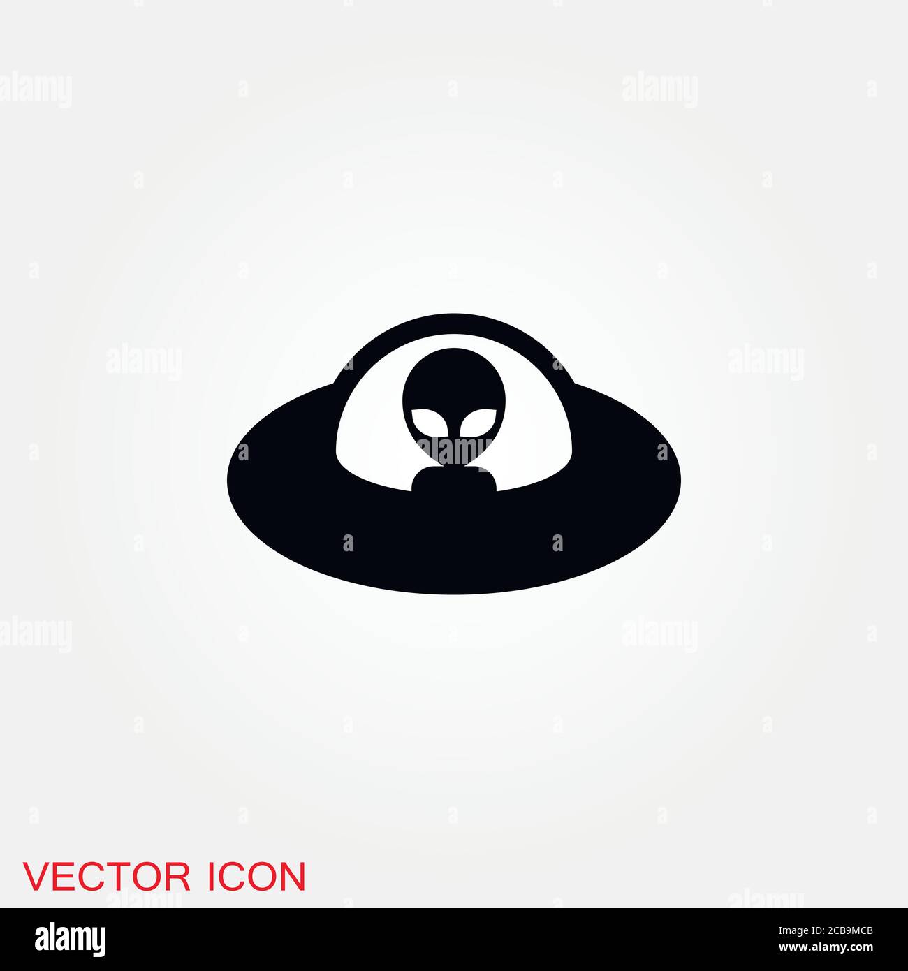 UFO Alien Untertasse - nicht identifiziertes fliegendes Objekt Linie Kunst Vektor-Symbol Stock Vektor