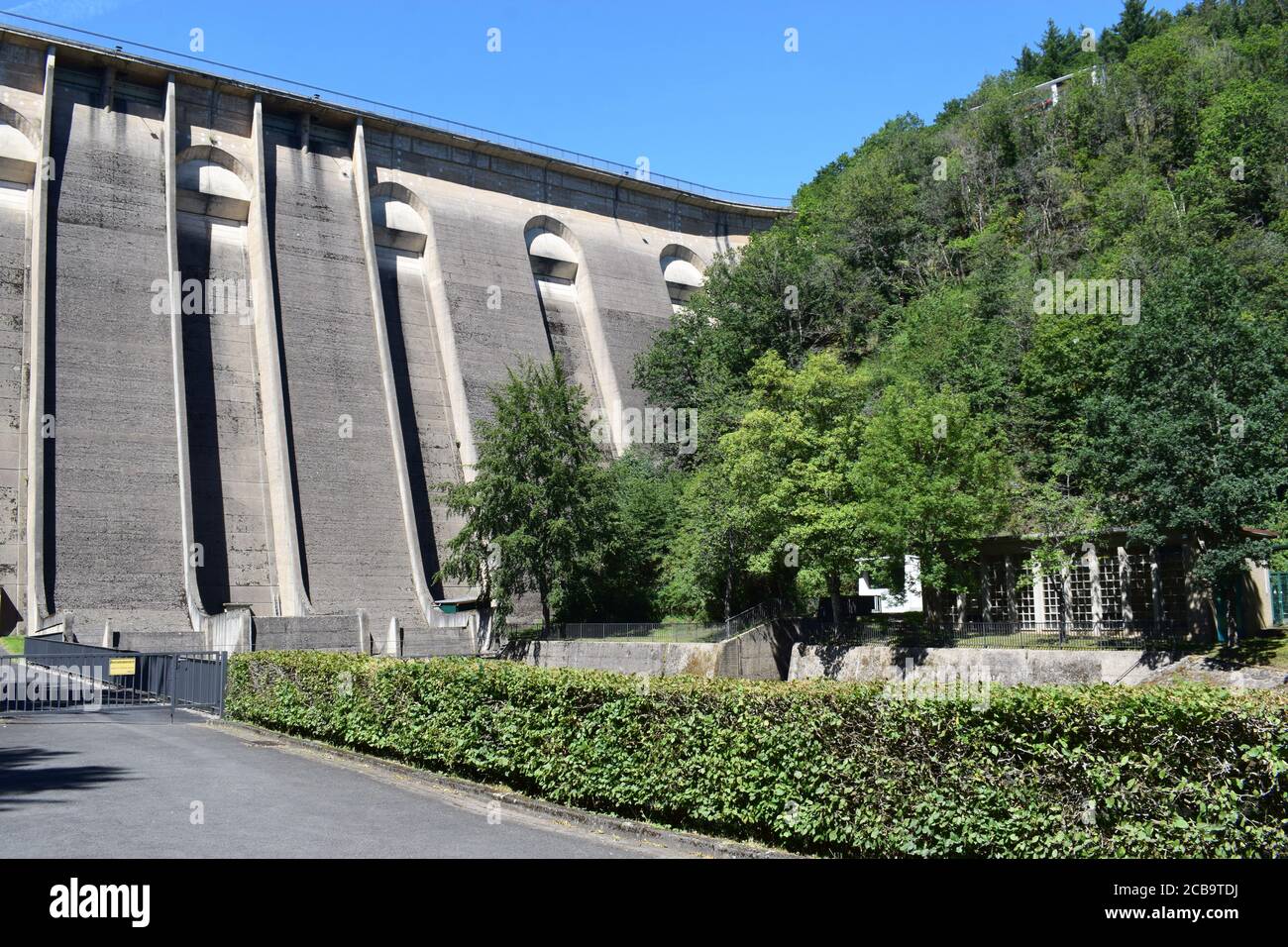 Staumauer der Oleftalsperre, Eifel, Deutschland Stockfoto