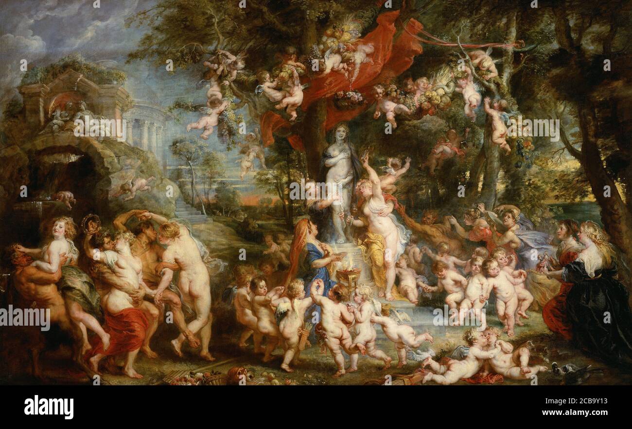 Das Fest der Venus von Peter Paul Rubens 1637. Museum für Kunstgeschichte in Wien, Österreich Stockfoto