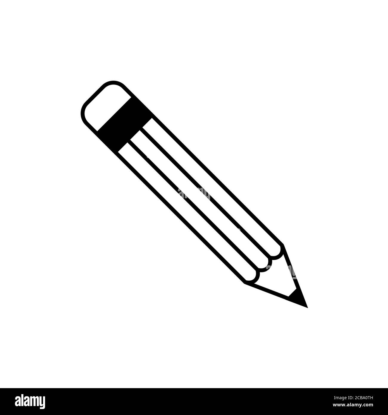Bleistift Symbol Zeichen der Bildung in trendigen flachen Stil isoliert. Vektorgrafik „Stock“. Stock Vektor