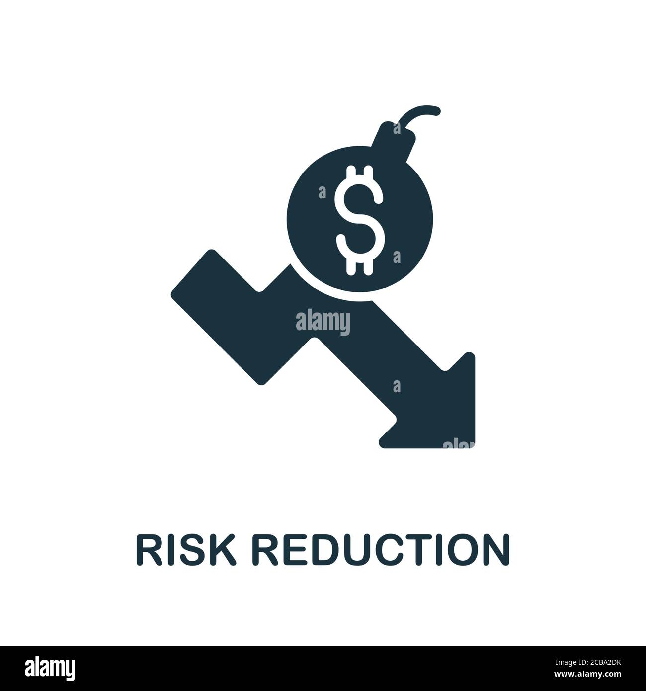 Symbol für Risikoreduzierung. Einfaches Element aus der Kapitalanlagesammlung. Creative Risk Reduction Symbol für Web-Design, Vorlagen, Infografiken und vieles mehr Stock Vektor