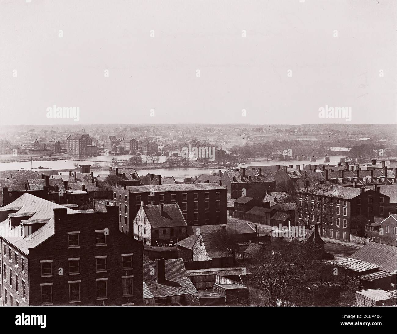 Richmond, Virginia. Blick Richtung Manchester, ca. 1865. Früher Mathew B. Brady zugeschrieben. Stockfoto