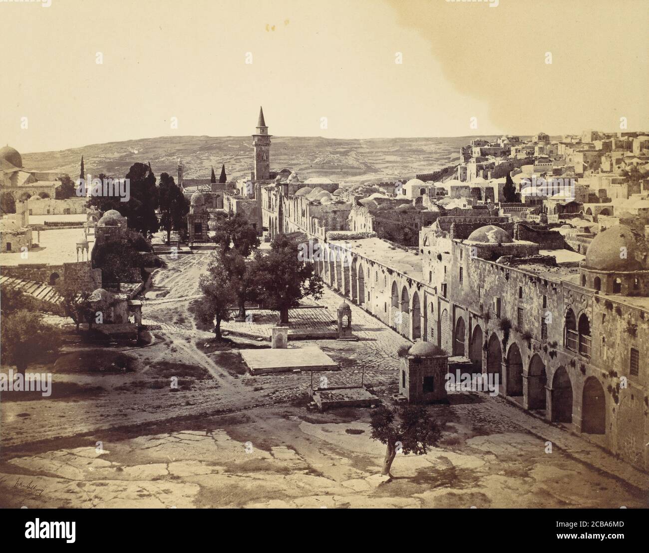 Jerusalem, Hof der Moschee von Omar, 1857. Stockfoto