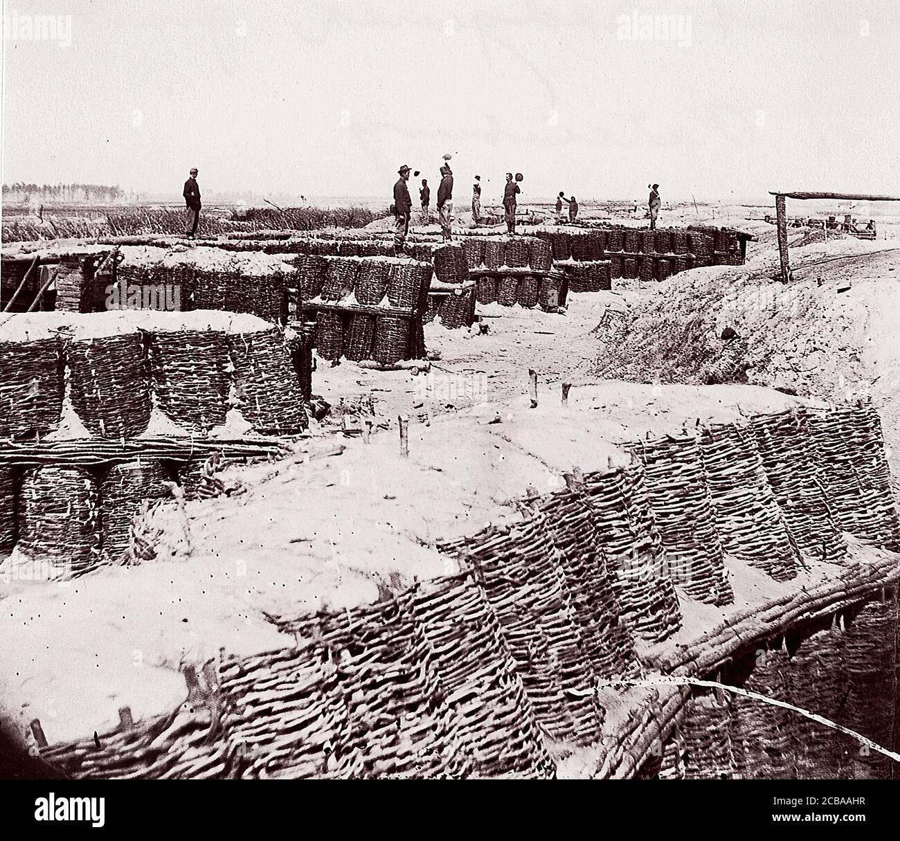 Fort Sedgwick vor Petersburg, 1864. Früher Mathew B. Brady zugeschrieben. Stockfoto