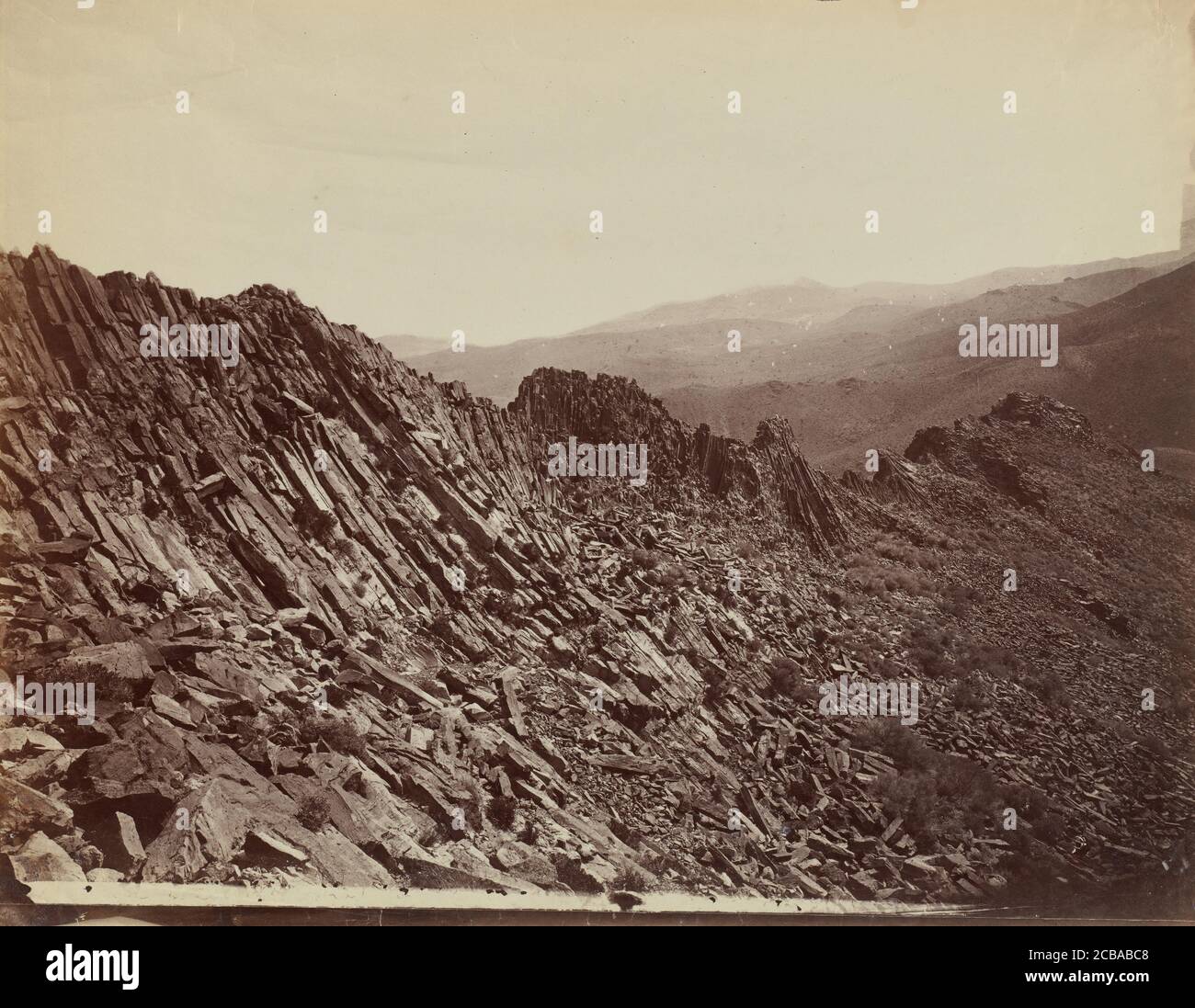 Volcanic Ridge, Trinity Mountains, Nevada, 1867. Stockfoto