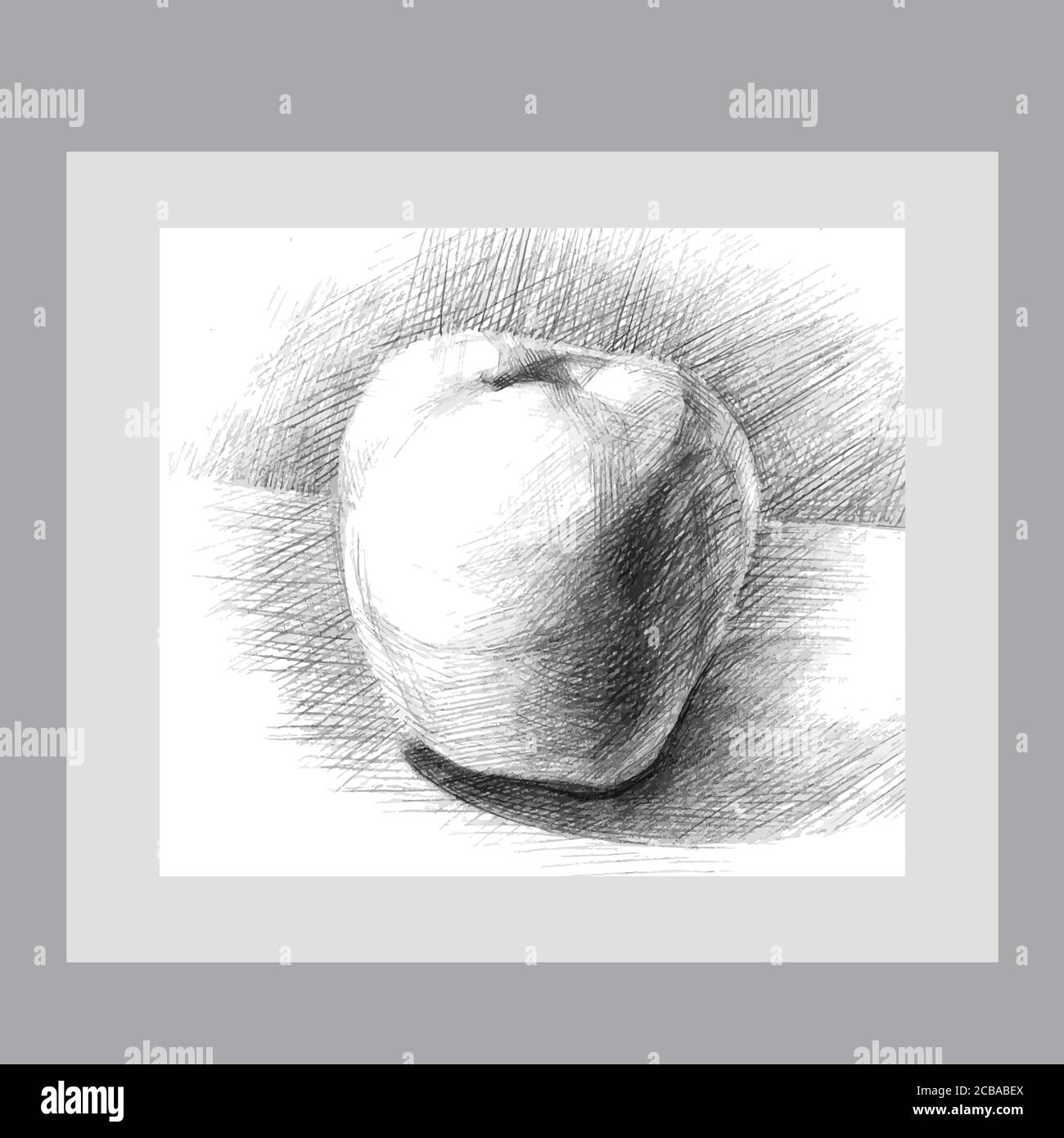 Illustration mit einem Bleistift Skizze Apfel für Ihre Kreativität Stock Vektor