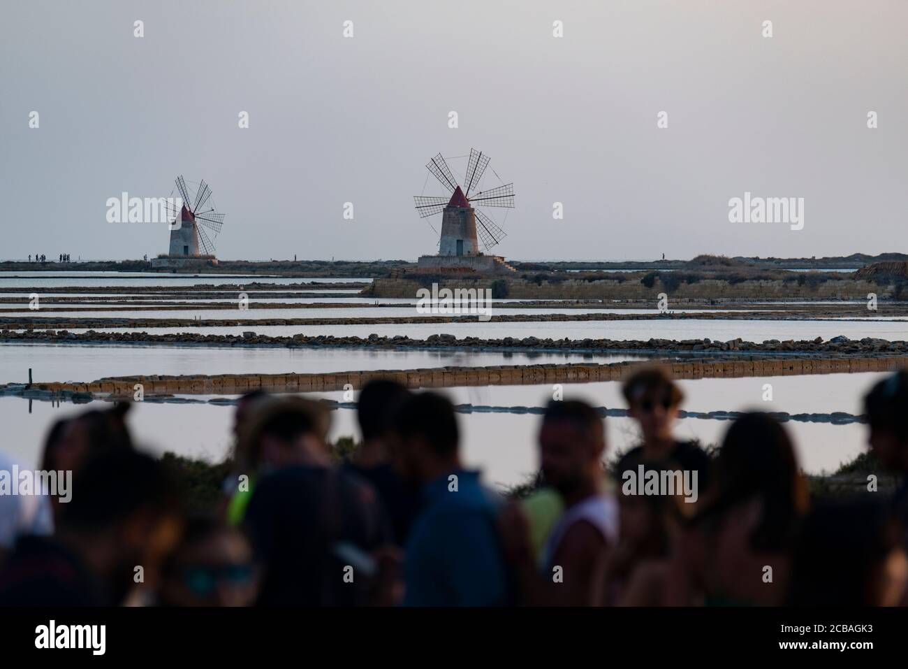 Saline di Marsala, Trapani, Sizilien Stockfoto