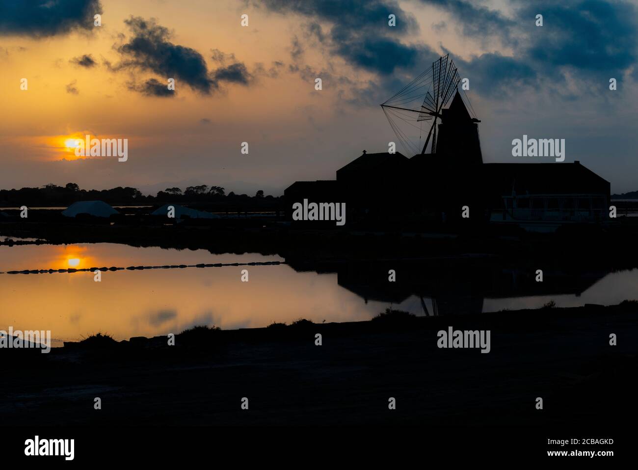 Saline di Marsala, Trapani, Sizilien Stockfoto