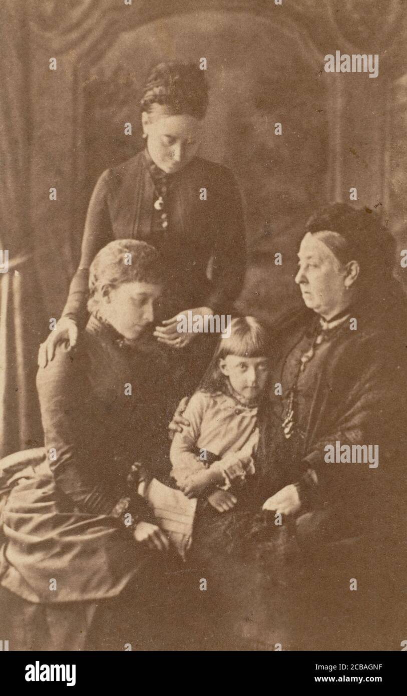 K&#xf6;nigin v. England, Kronprinzessin Victoria, Erbprinzessin v. S. Mein, Prinzessin Feodora v. S. M., 1880er. Stockfoto