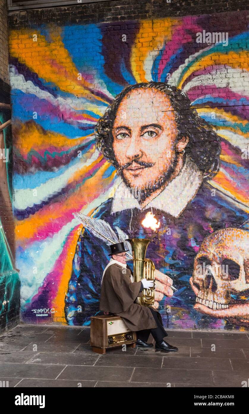 Street Entertainer, London, Großbritannien Stockfoto