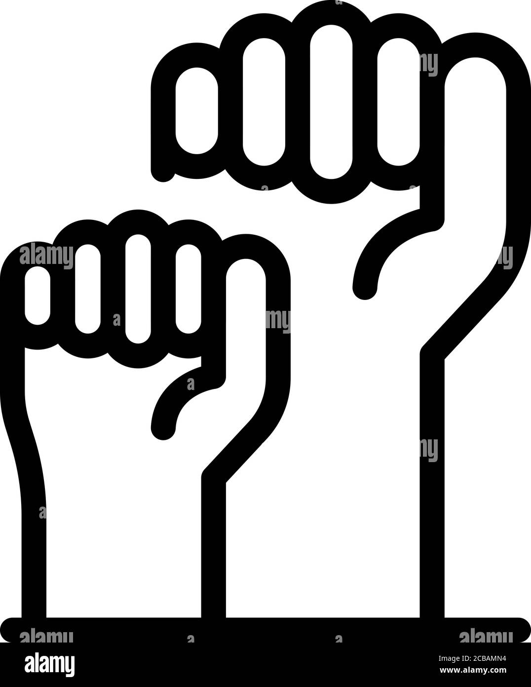 Symbol für die Ermächtigung der Faust, Umrissstil Stock Vektor