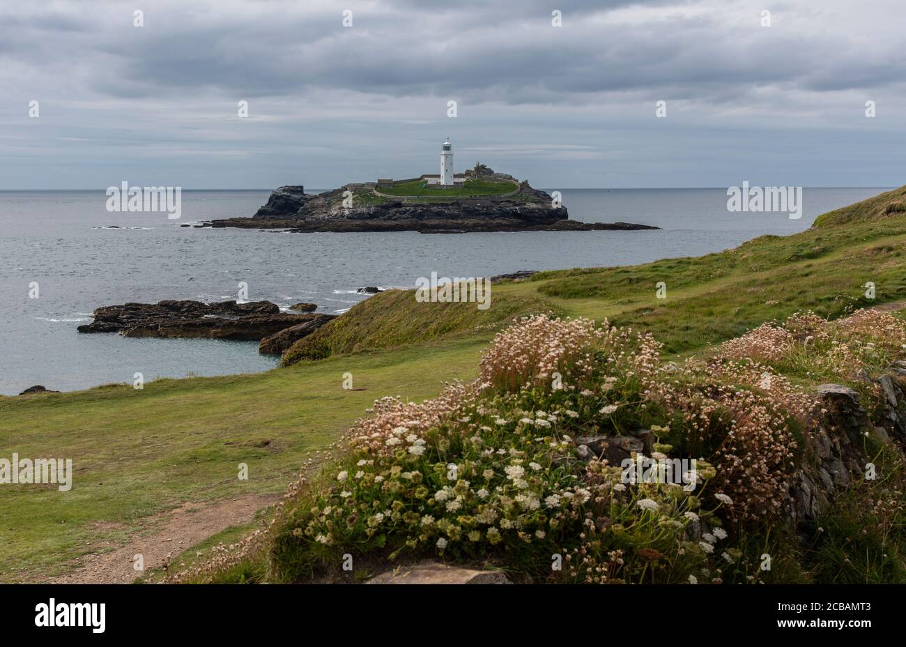 Leuchtturm, Godrevy Point, Cornwall, Großbritannien Stockfoto