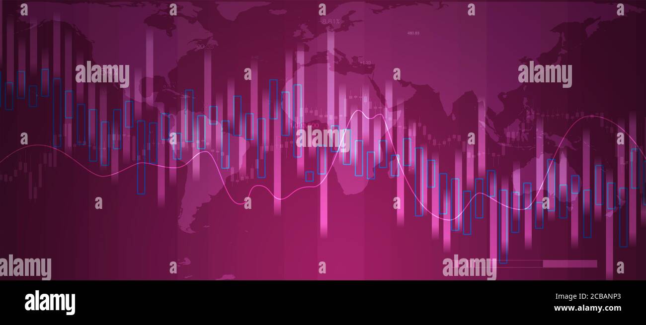 Börsen- oder Forex-Trading-Grafik in grafischem Konzept geeignet für Finanzanlagen oder wirtschaftliche Trends Geschäft. Abstrakt Finanzhintergrund. Ill Stockfoto