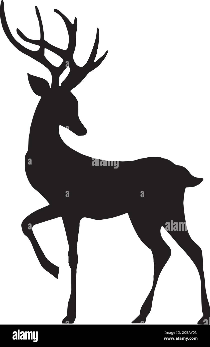 Vektor-Illustration der Hirsch silhouette Stock Vektor