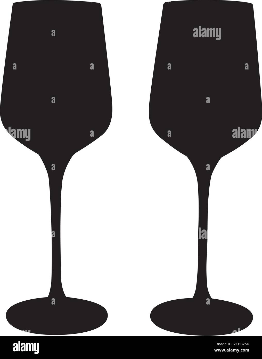 Vektor-Illustration von Weinglas gesetzt Silhouette Stock Vektor