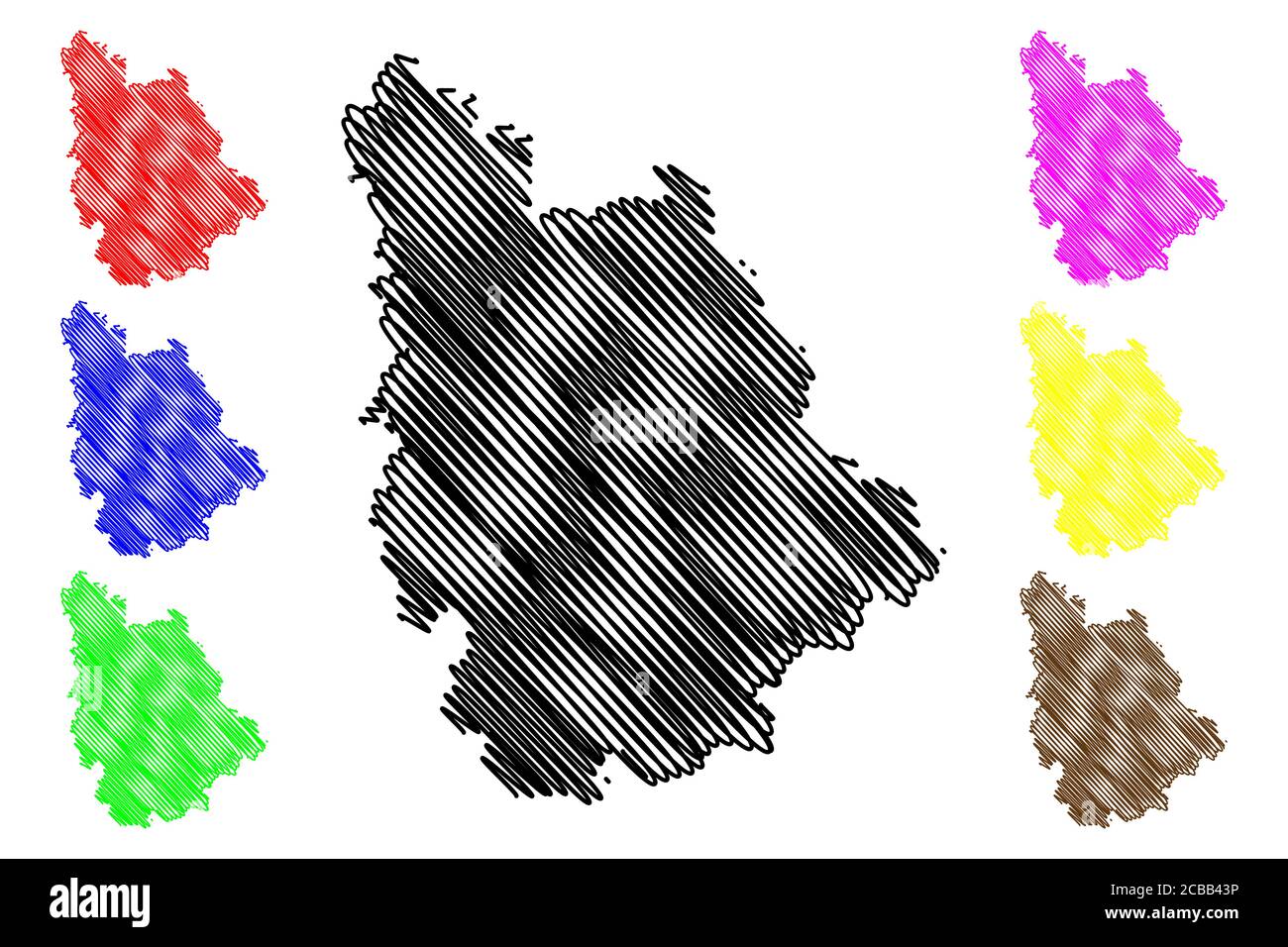 Département Vienne (Frankreich, Frankreich, Frankreich, Region Nouvelle-Aquitaine) Karte Vektorgrafik, Skizze Vienne Karte Stock Vektor