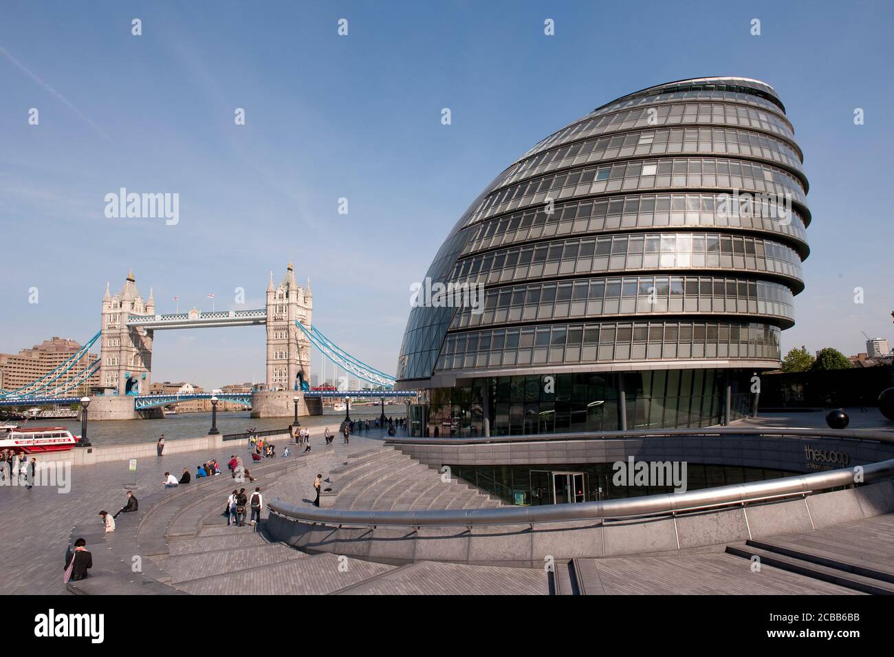 City Hall, das Hauptquartier der Greater London Authority in Southwark am Ufer der Themse, London, England. Stockfoto