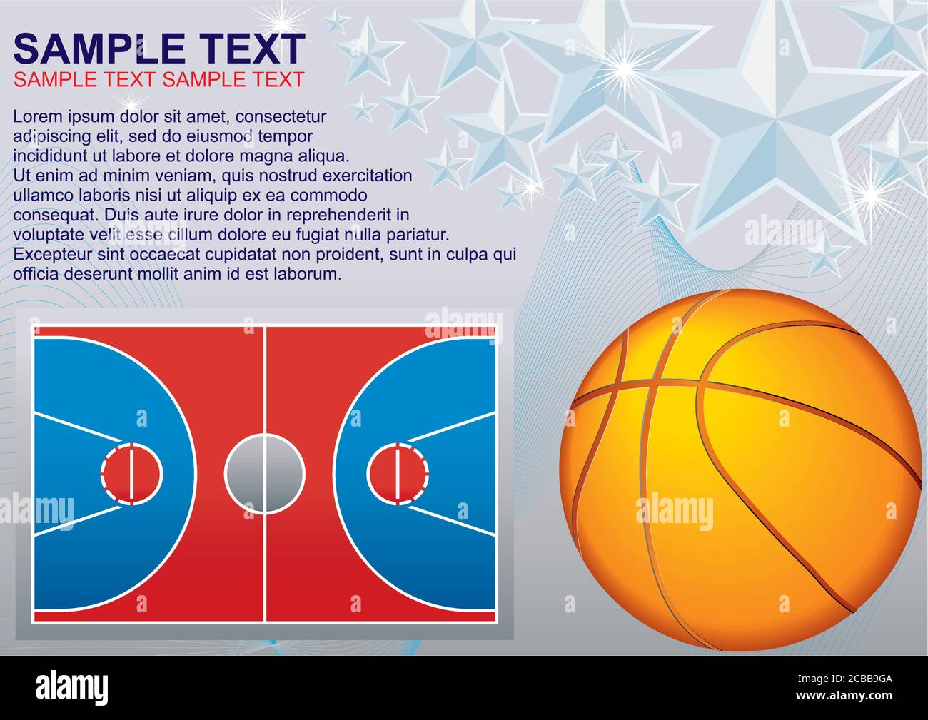 Basketball-, Ball- und Basketballfeld, Vektorgrafik für Plakate,  Präsentationen, Informationen, Poster Stock-Vektorgrafik - Alamy