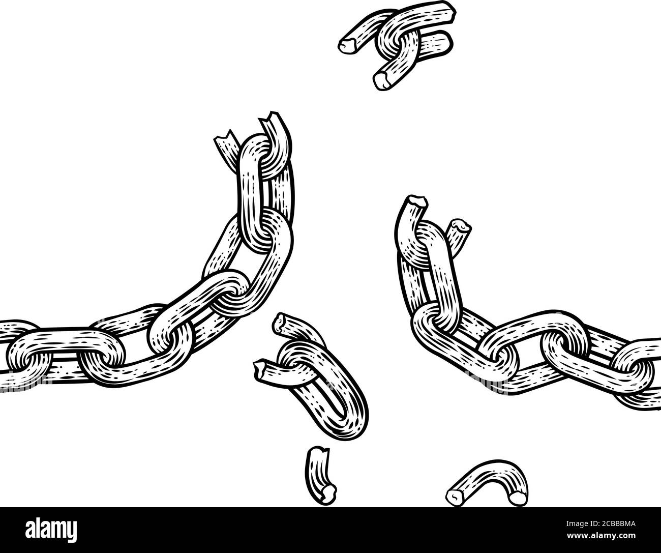 Chain Breaking Freedom Konzept Illustration Stock Vektor
