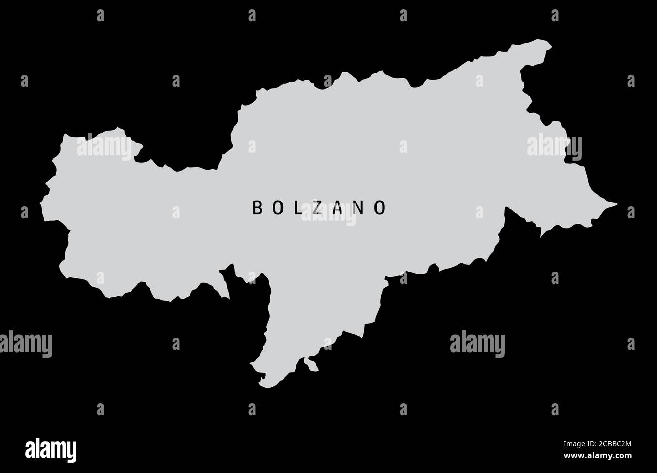 Karte der Provinz Bozen Stock Vektor