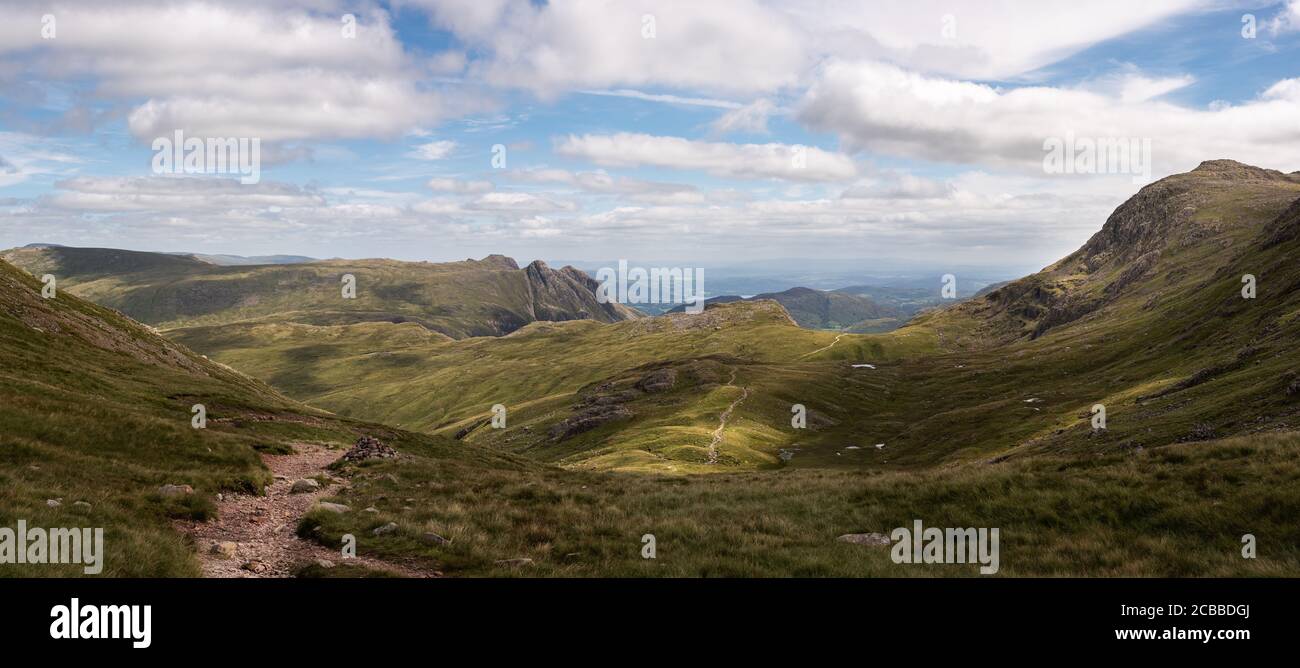 Der Weg vom Langdale Valley zum Scarfell Pike Stockfoto