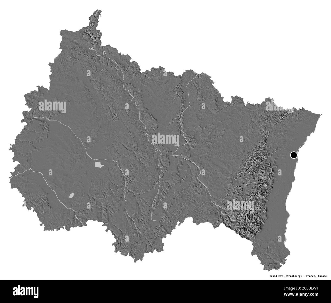 Form von Grand Est, Region von Frankreich, mit seiner Hauptstadt