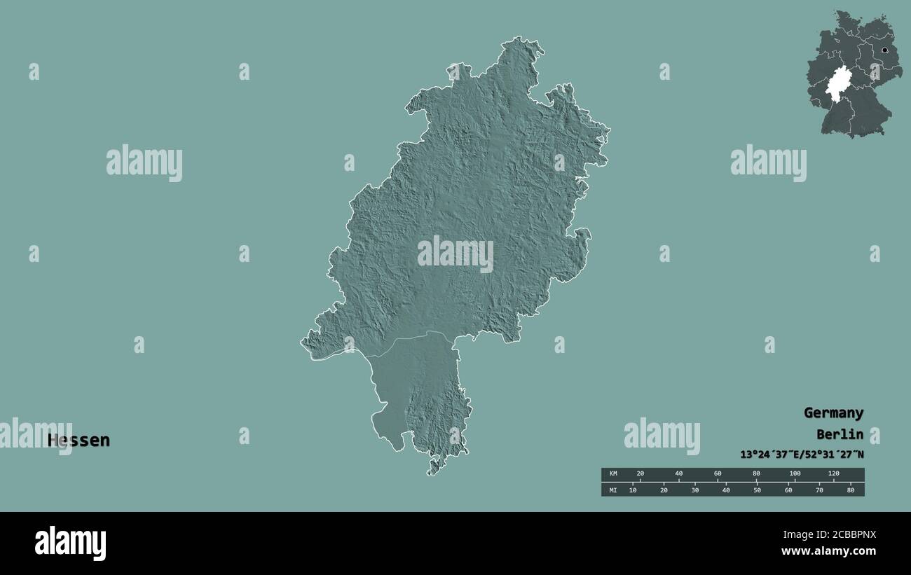 Karte Von Hessen Mit Flüssen www.alamy.de