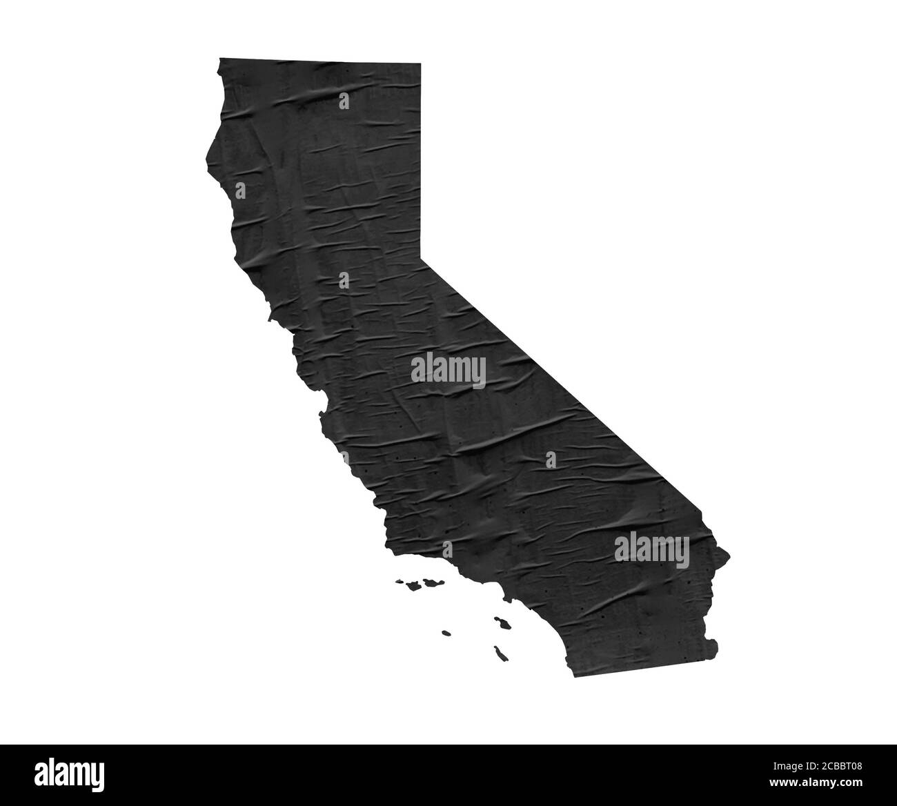 Karte des US-Bundesstaates Kalifornien Stockfoto