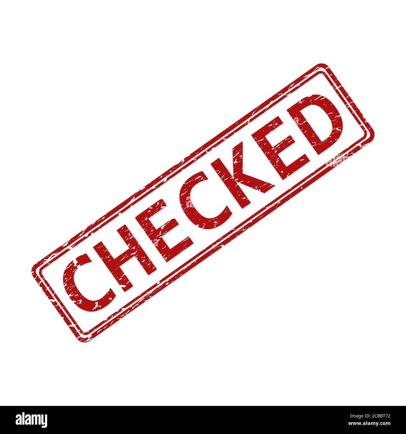 Abgenutzter Stempeleindruck mit den Wörtern KARIERT, isoliert auf weißem Hintergrund Stock Vektor