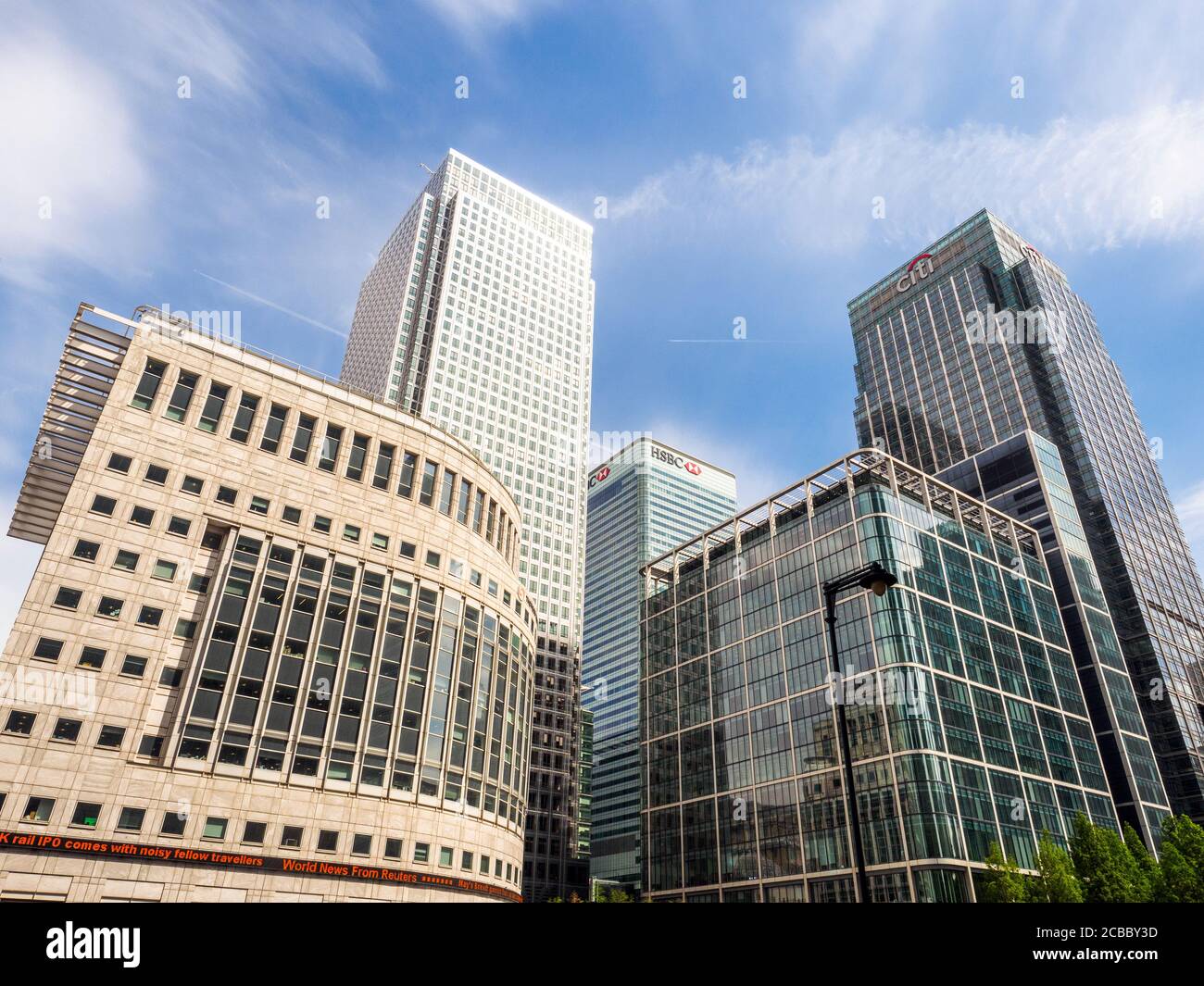 Wolkenkratzer - Canary Wharf, London Stockfoto