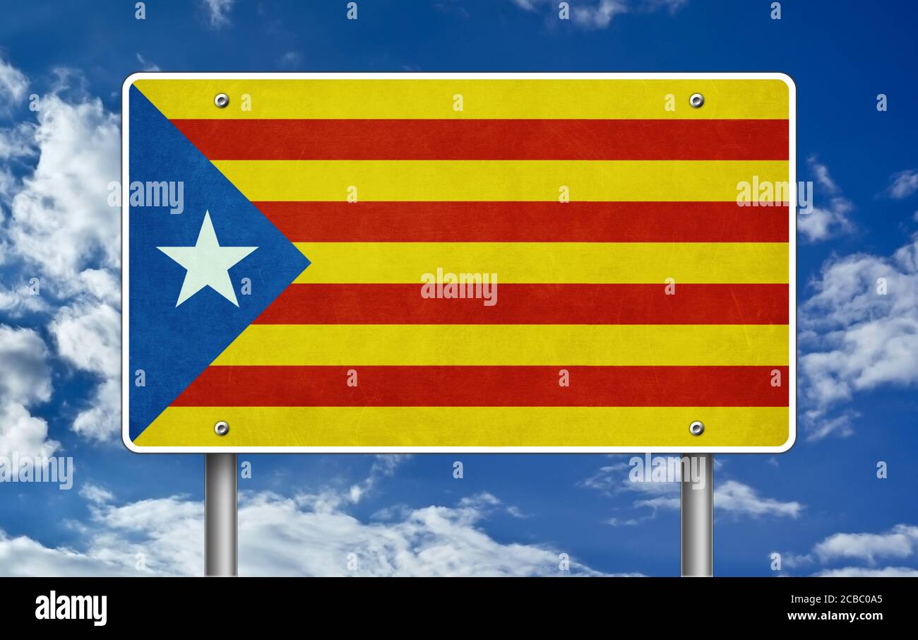 Flagge von Katalonien Stockfoto
